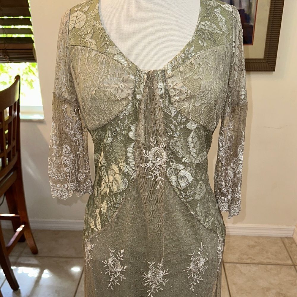 Spencer Alexis Collection Elegant Lace Overlay Dress Size 8 - Picture 5 of 15